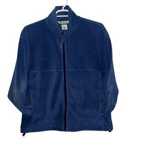 Columbia Gorpcore Blue Jacket Zip Fleece Adjusting Hem Stand Collar Men Size XL